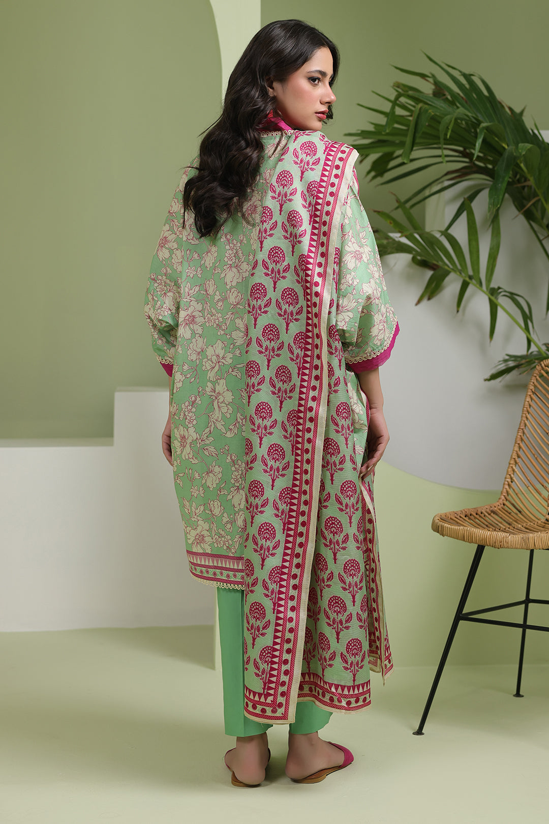 Zellbury | Unstitched 3 Piece Lawn | Shirt Shalwar Dupatta - 1502 -  Zellbury Women Essential Unstitched - Original Designer Dress - House of Maryam