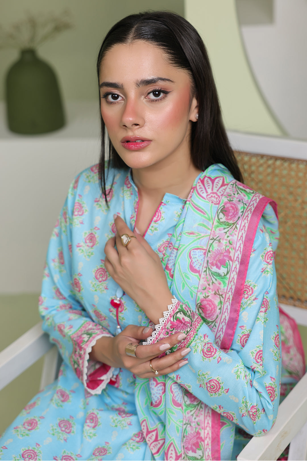 Zellbury | Unstitched 3 Piece Lawn | Shirt Shalwar Dupatta - 1571 -  Zellbury Women Essential Unstitched - Original Designer Dress - House of Maryam
