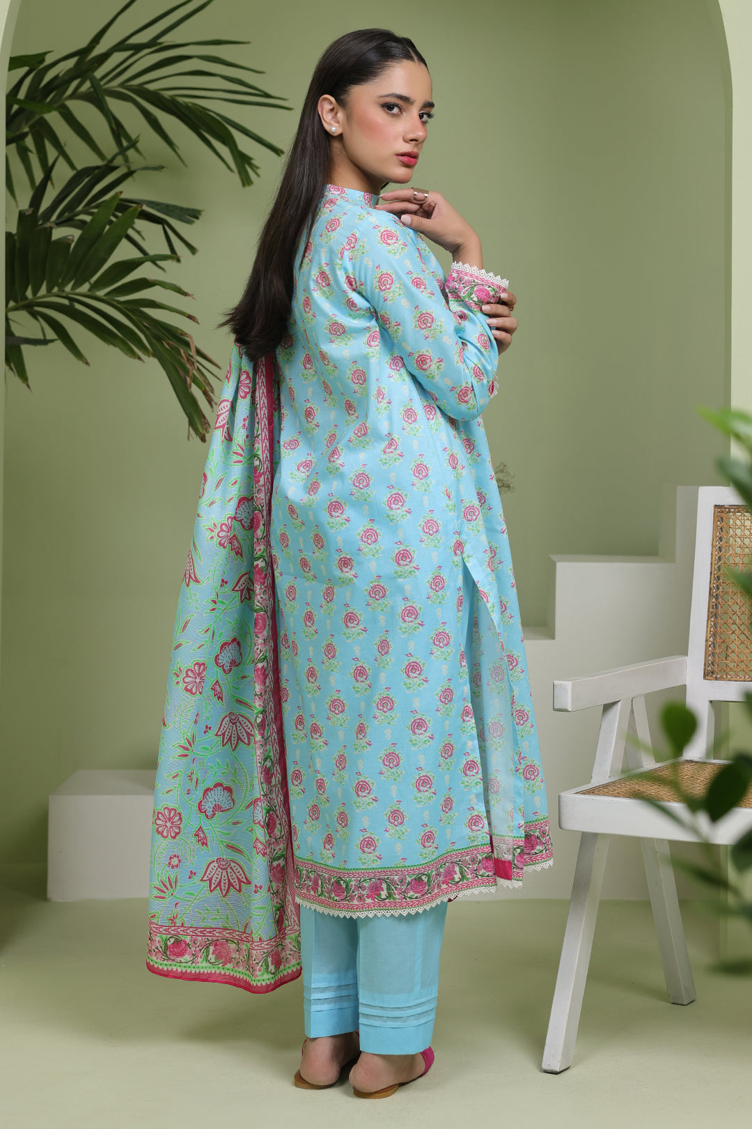 Zellbury | Unstitched 3 Piece Lawn | Shirt Shalwar Dupatta - 1571 -  Zellbury Women Essential Unstitched - Original Designer Dress - House of Maryam