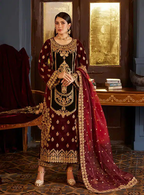Zainab Chottani | Luxury Velvet Collection 23 | Ziba -  Zainab Chottani Formal - Original Designer Dress - House of Maryam