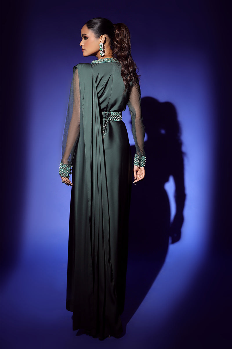 Wardha Saleem | Luxury Pret Fusion Wear | ZEPHYR SAREE DRAPE WITH BELT (2PC) -  Wardha Saleem Ladies Clothes - Original Designer Dress - House of Maryam