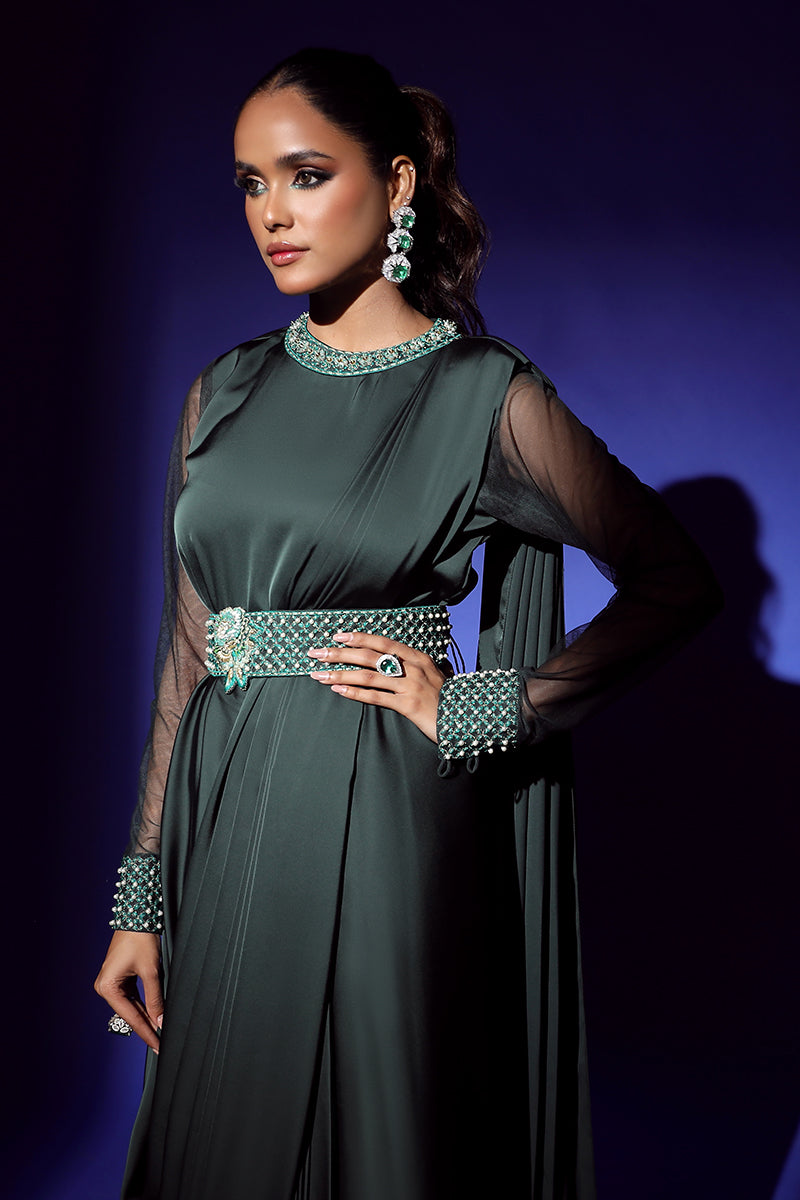 Wardha Saleem | Luxury Pret Fusion Wear | ZEPHYR SAREE DRAPE WITH BELT (2PC) -  Wardha Saleem Ladies Clothes - Original Designer Dress - House of Maryam