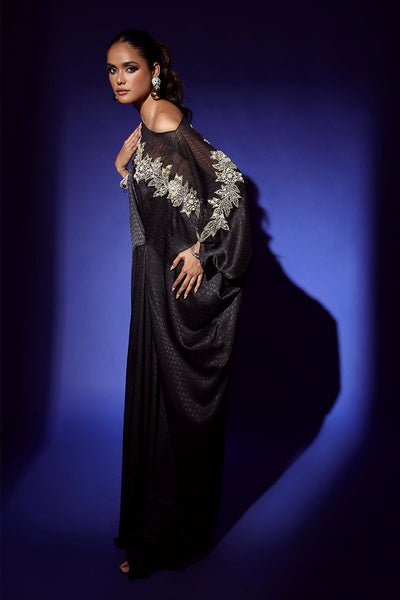 Wardha Saleem | Luxury Pret Fusion Wear | RAVEN DRAPE (1PC) -  Wardha Saleem Ladies Clothes - Original Designer Dress - House of Maryam