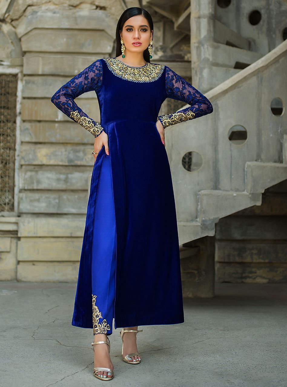 Zainab Chottani | Semi Formals | VIVA LA COBALT by Designer Zainab Chottani - House of Maryam - Pakistani Designer Ethnic Wear in {{ shop.shopifyCountryName }}