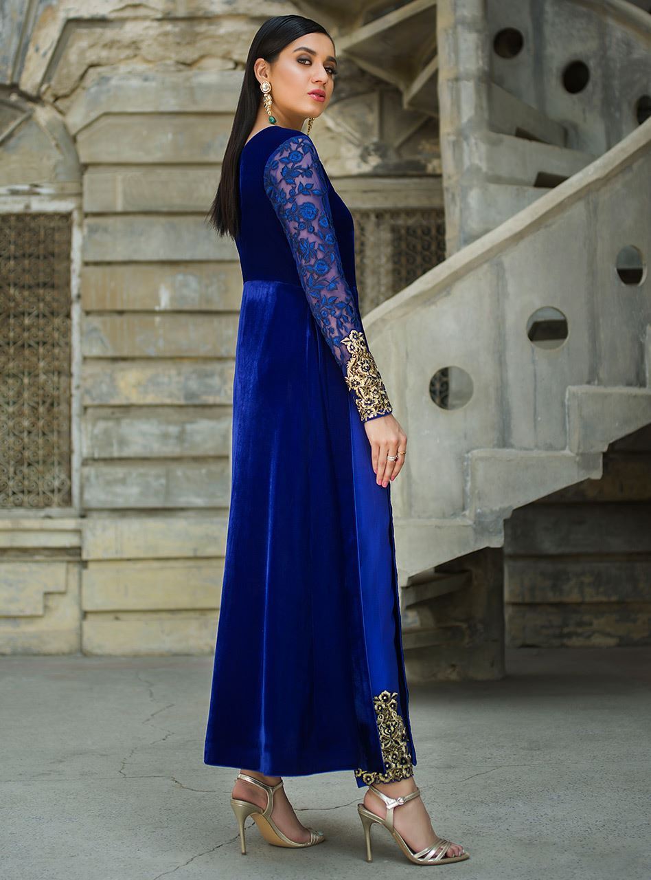 Zainab Chottani | Semi Formals | VIVA LA COBALT by Designer Zainab Chottani - House of Maryam - Pakistani Designer Ethnic Wear in {{ shop.shopifyCountryName }}