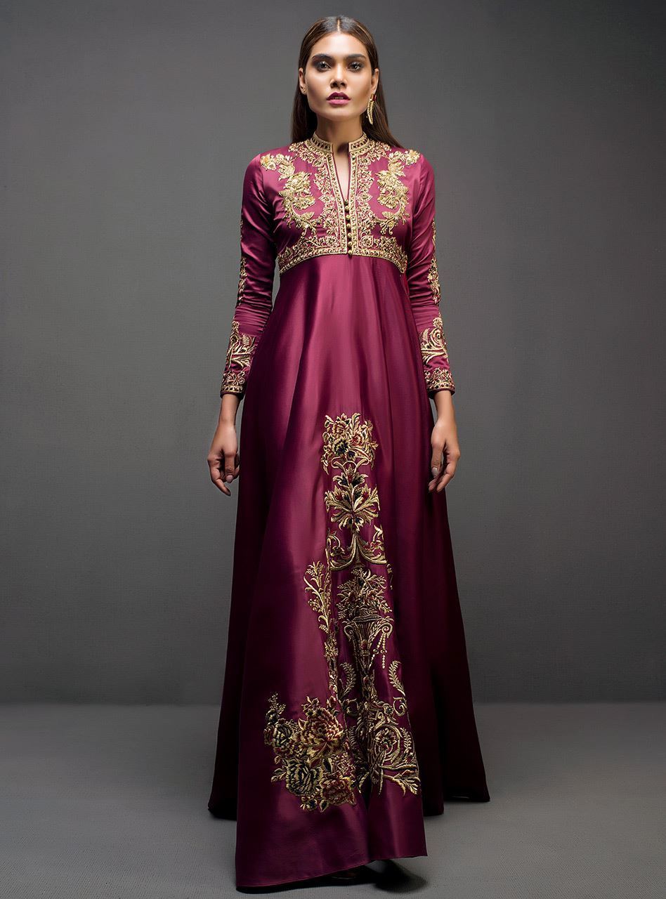 Zainab Chottani | Semi Formals | MAROON GOWN -  Zainab Chottani Ladies Clothes - Original Designer Dress - House of Maryam