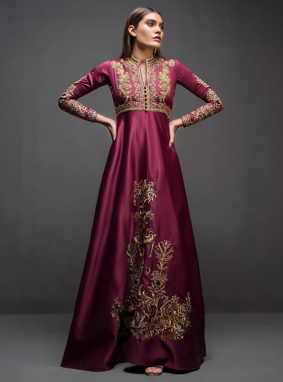 Zainab Chottani | Semi Formals | MAROON GOWN -  Zainab Chottani Ladies Clothes - Original Designer Dress - House of Maryam