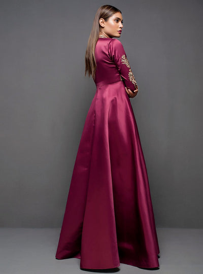 Zainab Chottani | Semi Formals | MAROON GOWN -  Zainab Chottani Ladies Clothes - Original Designer Dress - House of Maryam