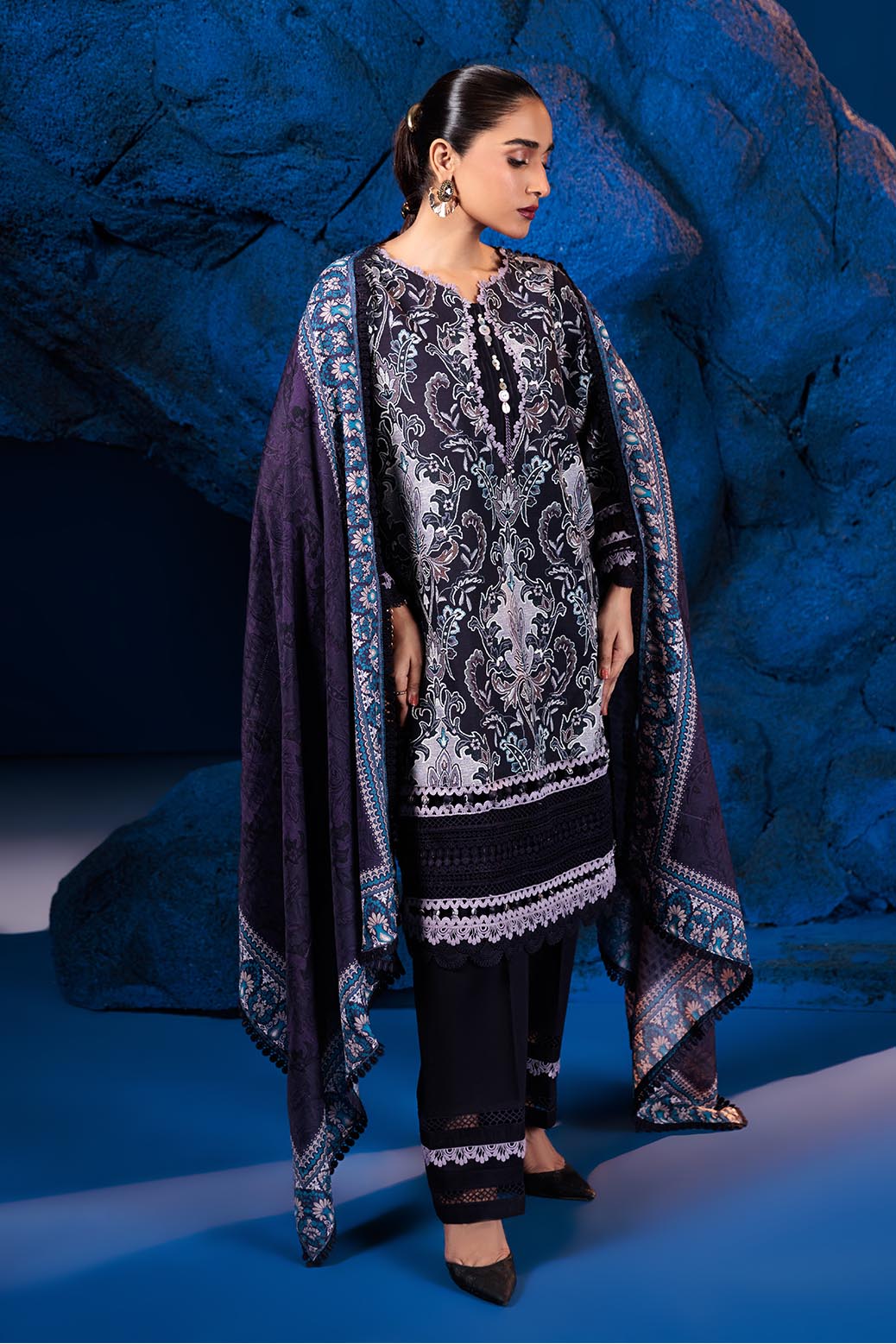 Bonanza Satrangi | Gothic Grape 3 Pc (2W24P3P259) -  Bonanza Satrangi Unstitched - Original Designer Dress - House of Maryam
