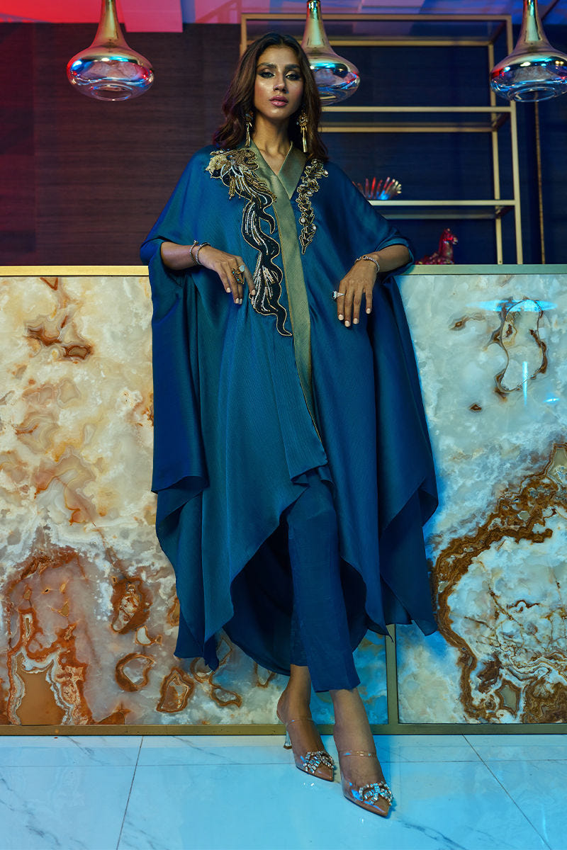 Wardha Saleem | Luxury Pret Fusion Wear | MIDNIGHT – FORMAL DRAPE -  Wardha Saleem Ladies Clothes - Original Designer Dress - House of Maryam