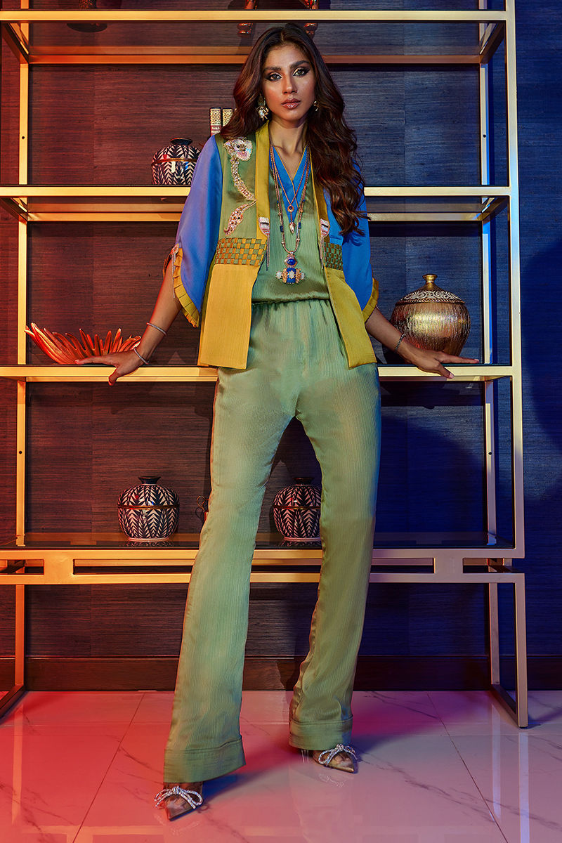 Wardha Saleem | Luxury Pret Fusion Wear | HUMMING BIRD JUMPSUIT -  Wardha Saleem Ladies Clothes - Original Designer Dress - House of Maryam