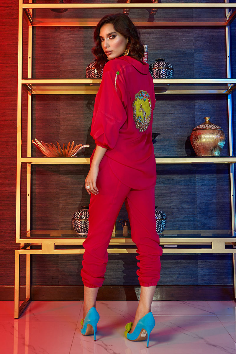 Wardha Saleem | Luxury Pret Fusion Wear | GOSSIP GIRL – HOT PINK CO-ORD SET -  Wardha Saleem Ladies Clothes - Original Designer Dress - House of Maryam