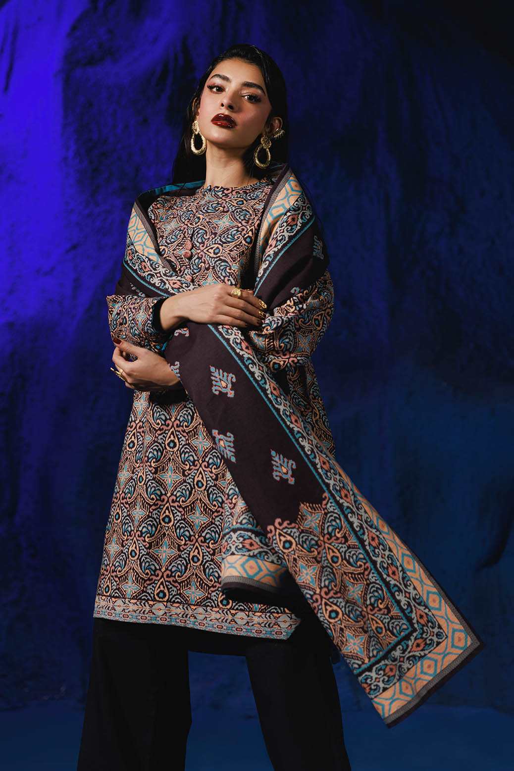 Bonanza Satrangi | Graphite 3 Pc (2W24P3P345) -  Bonanza Satrangi Unstitched - Original Designer Dress - House of Maryam