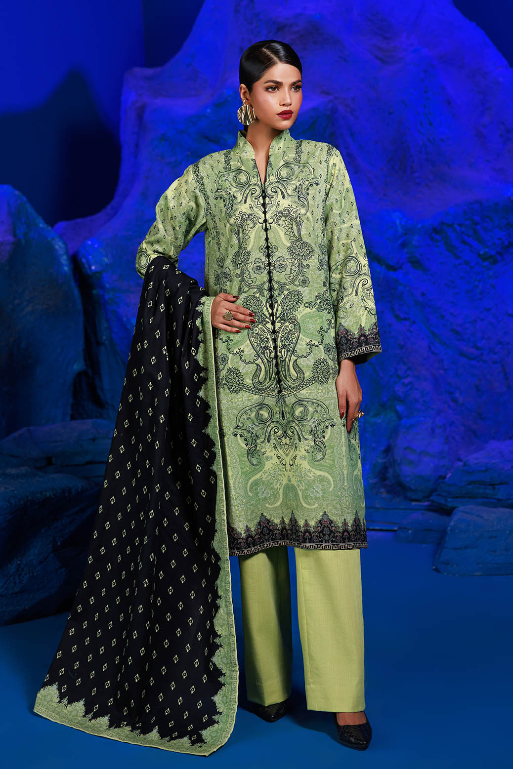 Bonanza Satrangi | Savannah 3 Pc (7W24BP3P42) -  Bonanza Satrangi Unstitched - Original Designer Dress - House of Maryam
