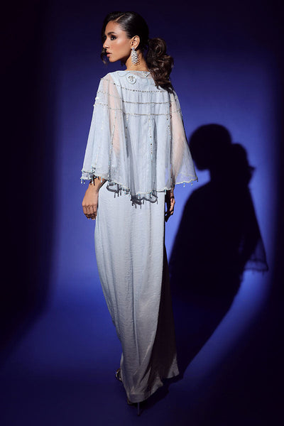 Wardha Saleem | Luxury Pret Fusion Wear | AURA CAPE WITH DRAPE (2PC) -  Wardha Saleem Ladies Clothes - Original Designer Dress - House of Maryam