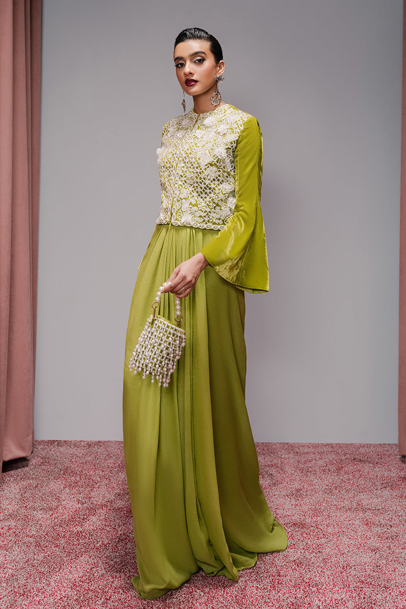 Haute Form | Rose Winter Plush | Breathing Neon -  Haute Form Ladies Clothes - Original Designer Dress - House of Maryam