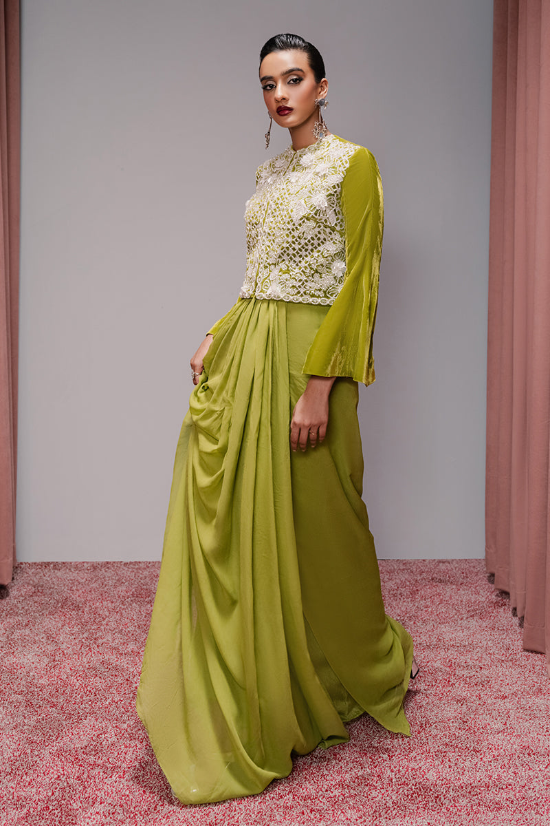 Haute Form | Rose Winter Plush | Breathing Neon -  Haute Form Ladies Clothes - Original Designer Dress - House of Maryam