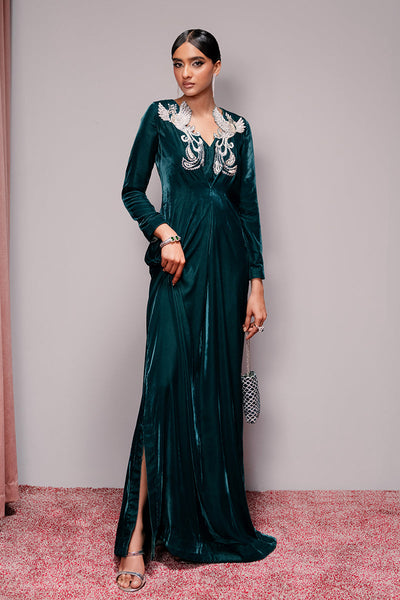 Haute Form | Rose Winter Plush | Emerald Escape -  Haute Form Ladies Clothes - Original Designer Dress - House of Maryam