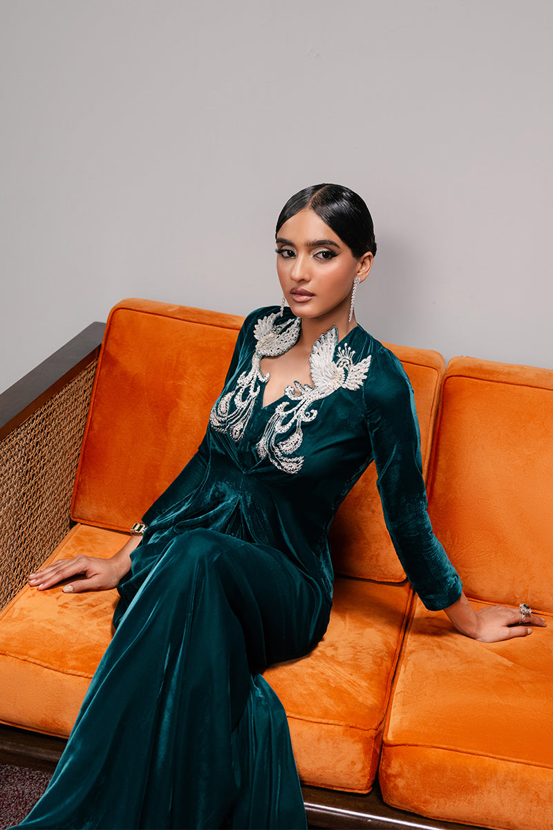 Haute Form | Rose Winter Plush | Emerald Escape -  Haute Form Ladies Clothes - Original Designer Dress - House of Maryam