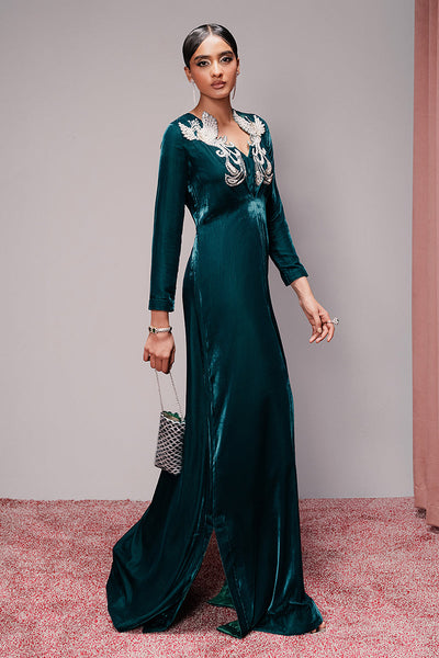 Haute Form | Rose Winter Plush | Emerald Escape -  Haute Form Ladies Clothes - Original Designer Dress - House of Maryam