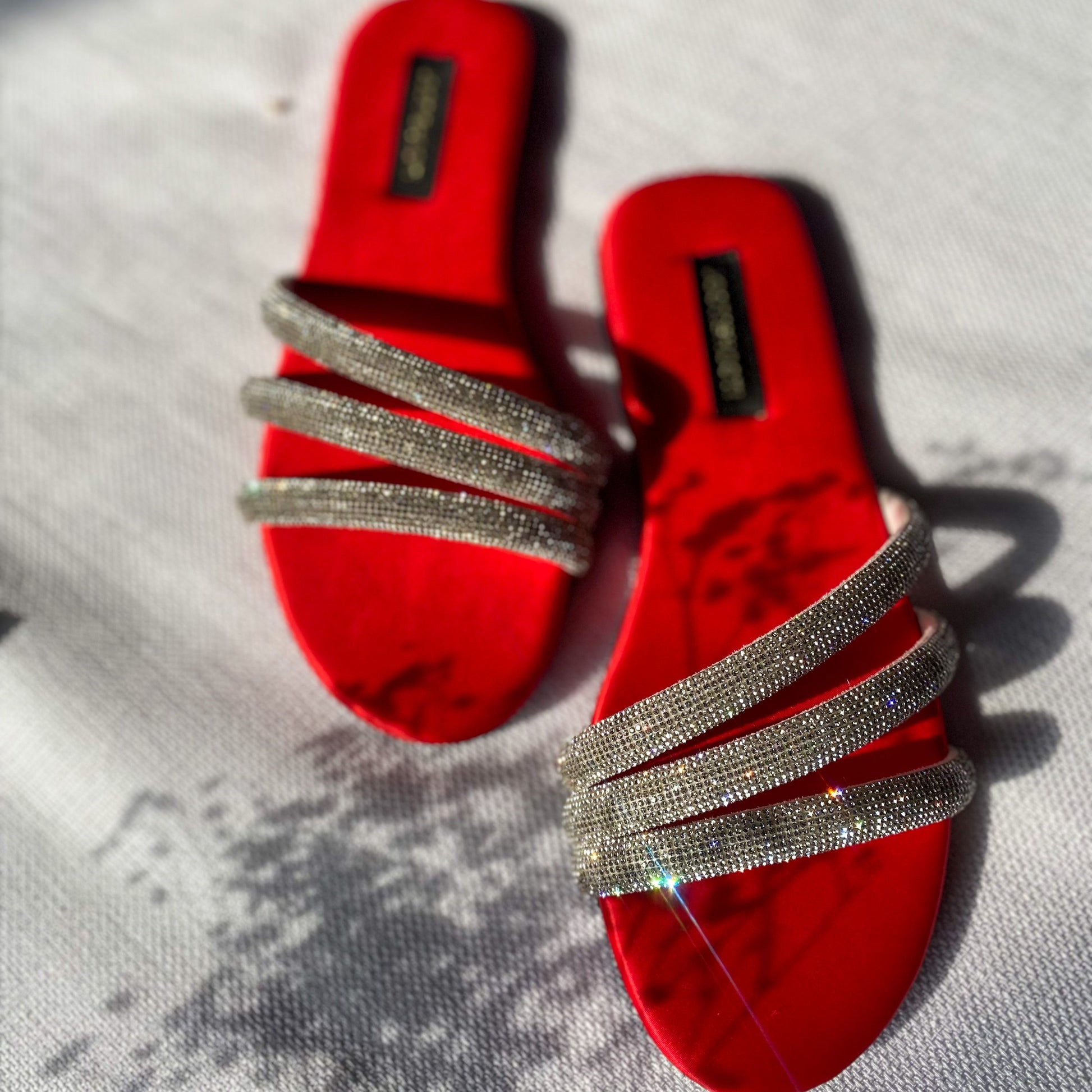 Red Lovestruck Slides by Designer House of Maryam - House of Maryam - Pakistani Designer Ethnic Wear in {{ shop.shopifyCountryName }}