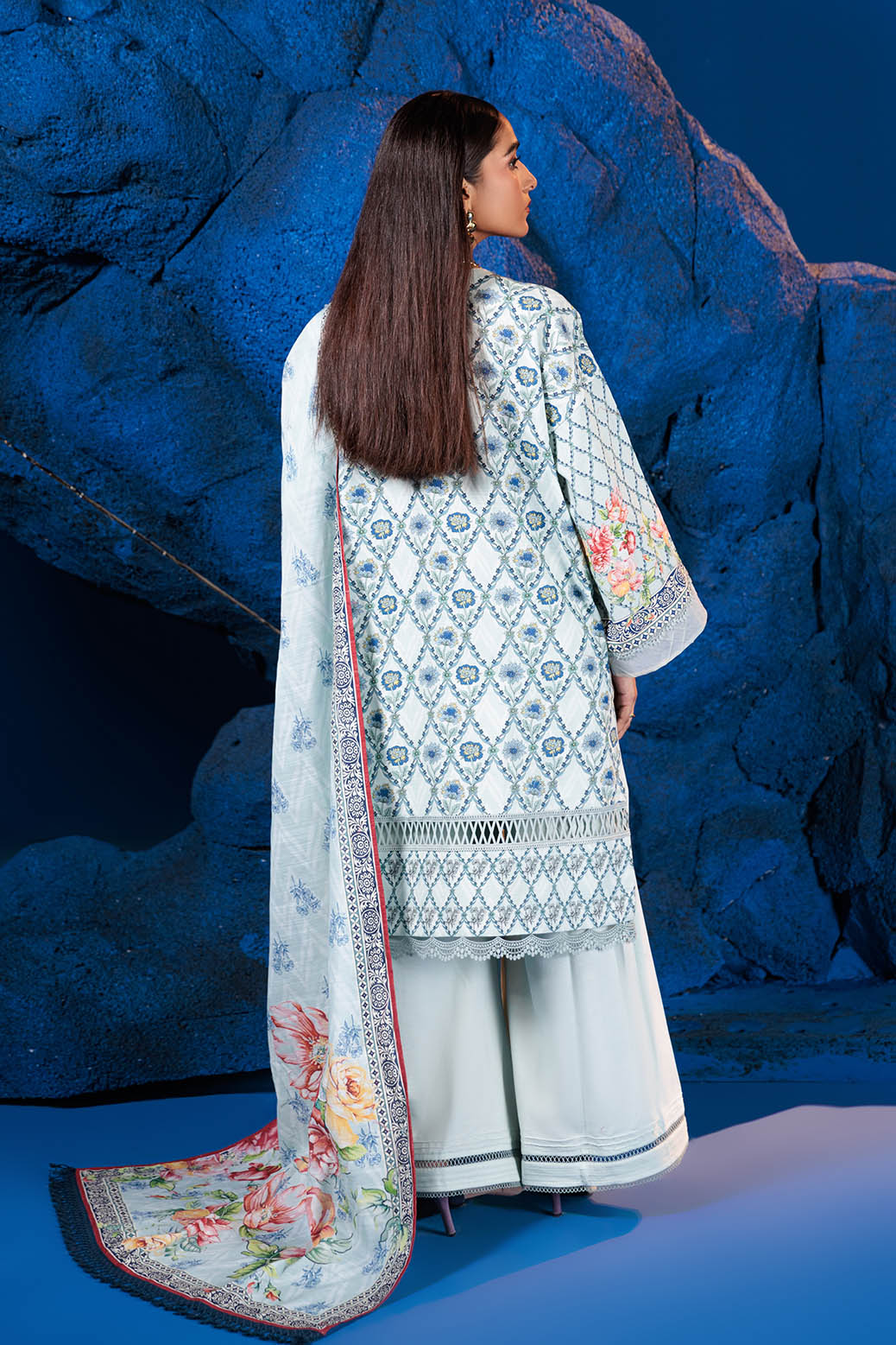 Bonanza Satrangi | Spa Blue 3 Pc (1W24P3P177) -  Bonanza Satrangi Unstitched -  House of Maryam