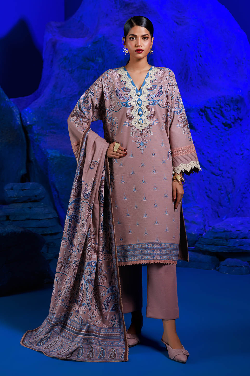 Bonanza Satrangi | Aztech 3 Pc (2W24P3P190) -  Bonanza Satrangi Unstitched - Original Designer Dress - House of Maryam