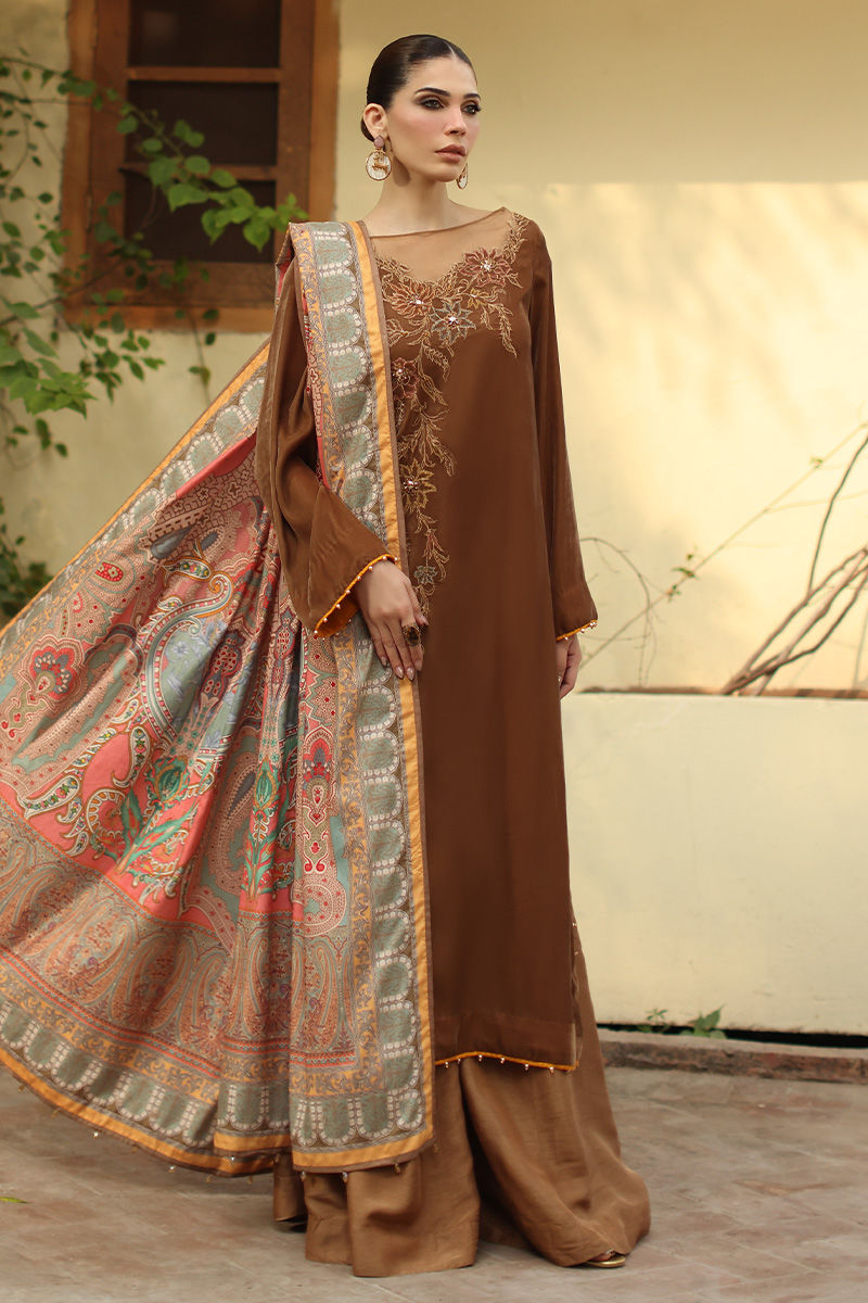 Aisha Imran | Printed Panache Velvet Shawls 25 | Myra Shirt and Pants