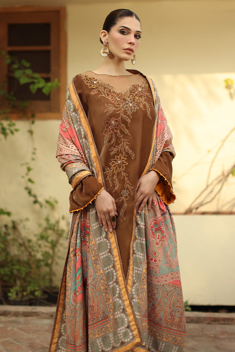 Aisha Imran | Printed Panache Velvet Shawls 25 | Myra Shirt and Pants, image 3