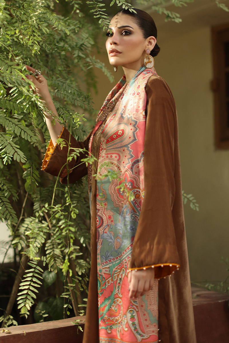 Aisha Imran | Printed Panache Velvet Shawls 25 | Myra Shirt and Pants, image 4