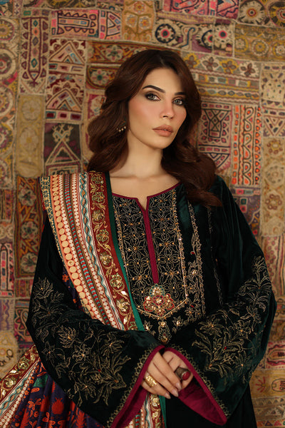 Aisha Imran | Printed Panache Velvet Shawls 25 | Liyana Velvet Shawl