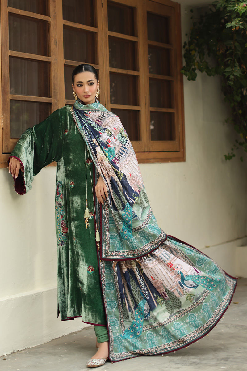 Aisha Imran | Printed Panache Velvet Shawls 25 | Nayra Velvet Shawl, image 5