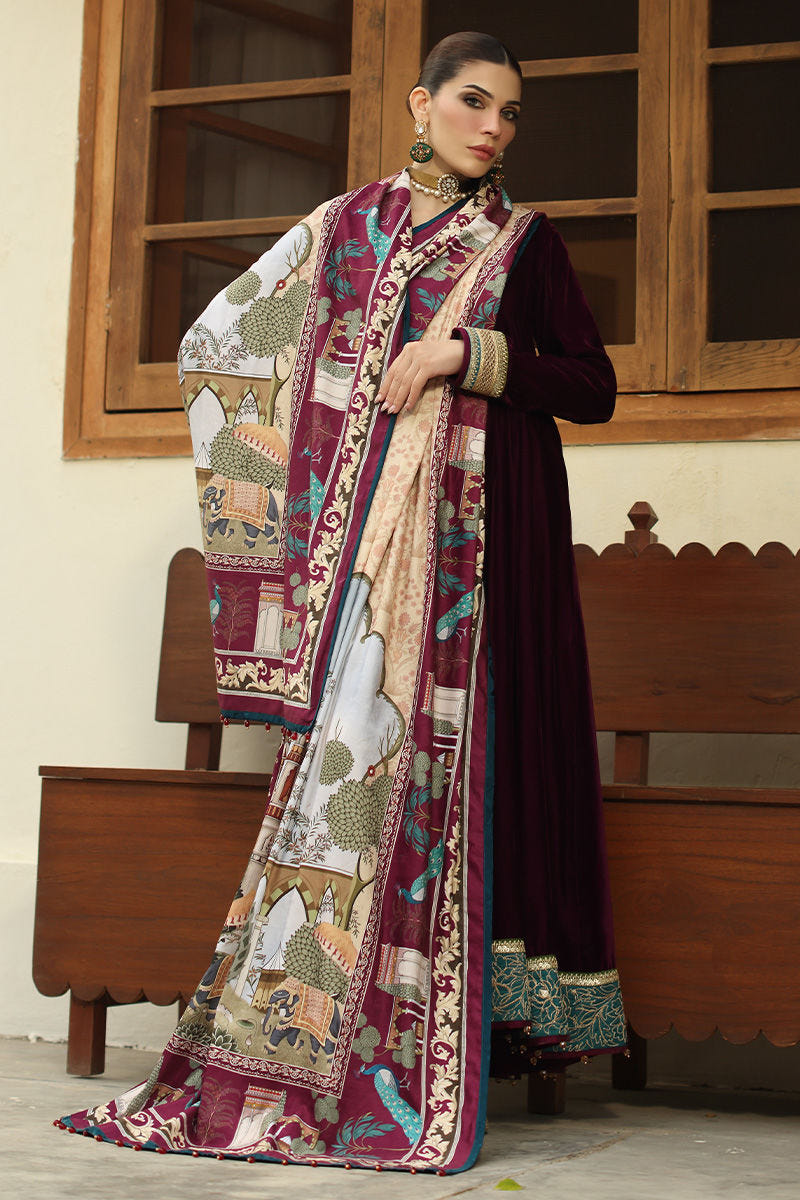 Aisha Imran | Printed Panache Velvet Shawls 25 | Safa Velvet Shawl