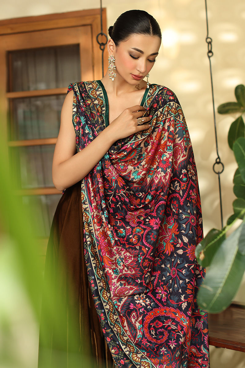 Aisha Imran | Printed Panache Velvet Shawls 25 | Inaaya Velvet Shawl, image 3