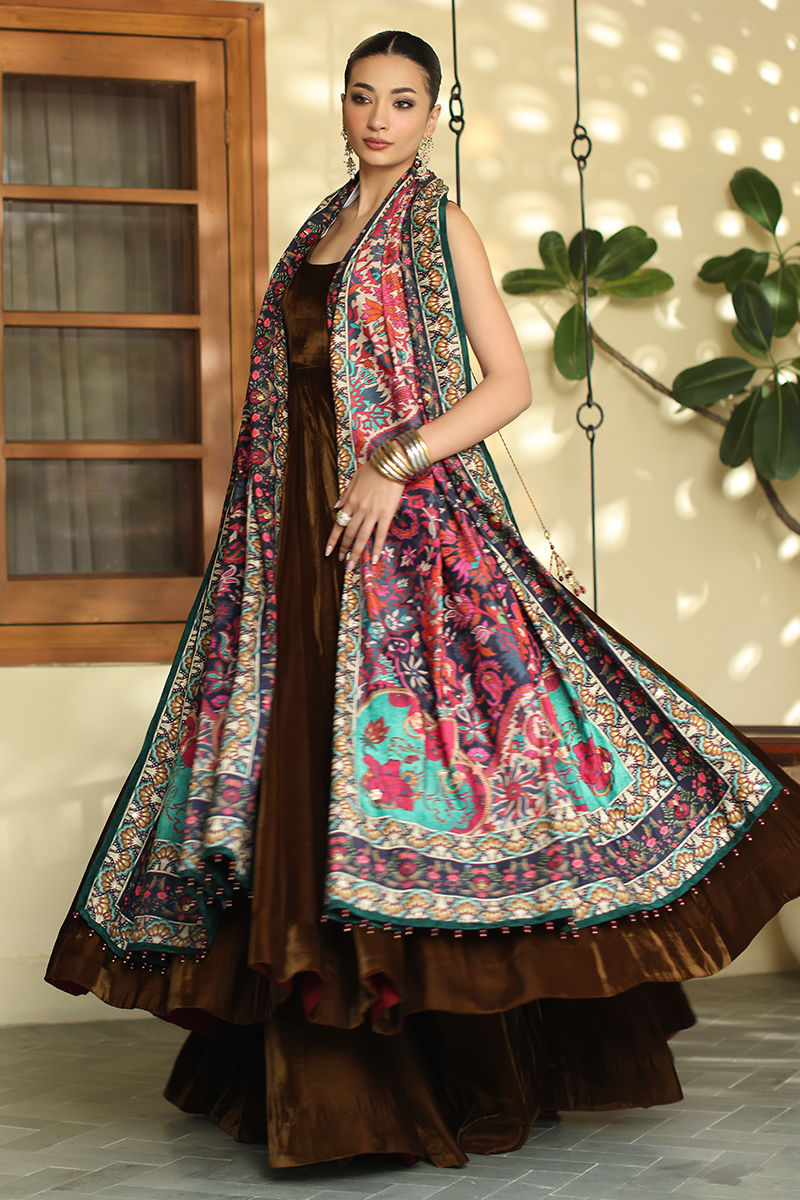 Aisha Imran | Printed Panache Velvet Shawls 25 | Inaaya Velvet Shawl, image 2