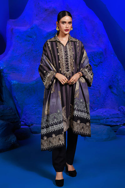 Bonanza Satrangi | Midnight Bloom 3 Pc (1W24P3P316) -  Bonanza Satrangi Unstitched - Original Designer Dress - House of Maryam