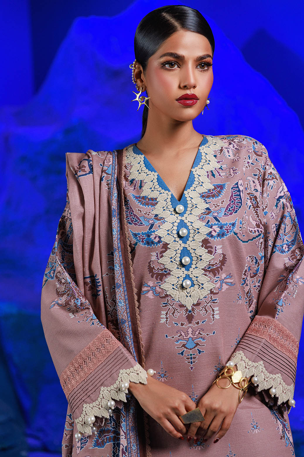 Bonanza Satrangi | Aztech 3 Pc (2W24P3P190) -  Bonanza Satrangi Unstitched - Original Designer Dress - House of Maryam
