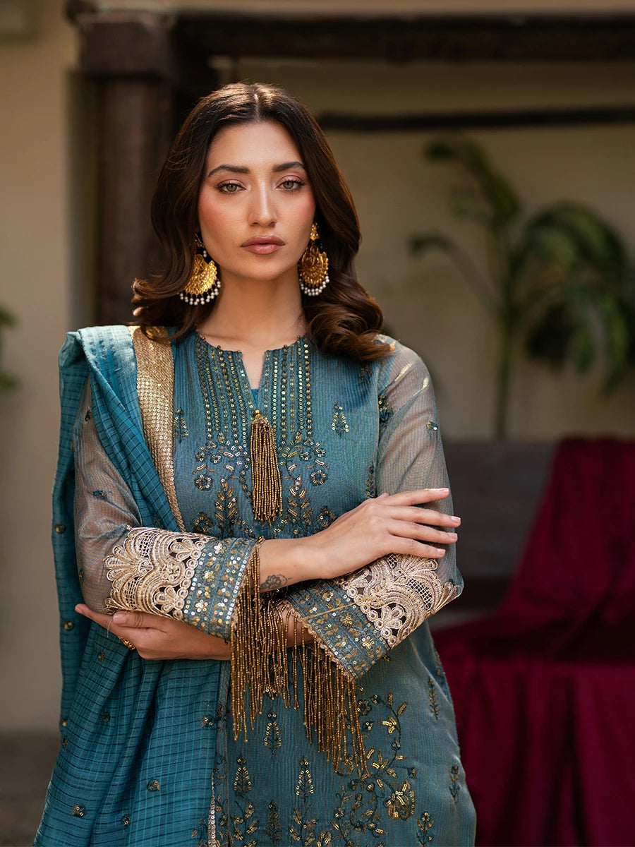 Salitex | Signature Festive Chiffon | SUNW6JI039UT -  Salitex Ladies Clothes - Original Designer Dress - House of Maryam