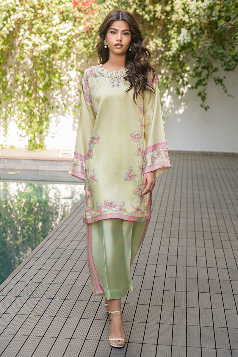 Fatima Khan | Eid Digital Silk Prints | Blossoms -  Fatima Khan Ladies Clothes - Original Designer Dress - House of Maryam