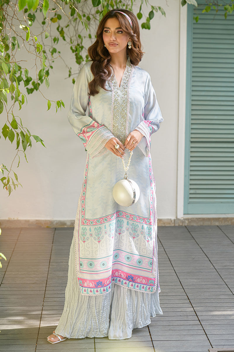Fatima Khan | Eid Digital Silk Prints | Mod Sky -  Fatima Khan Ladies Clothes - Original Designer Dress - House of Maryam