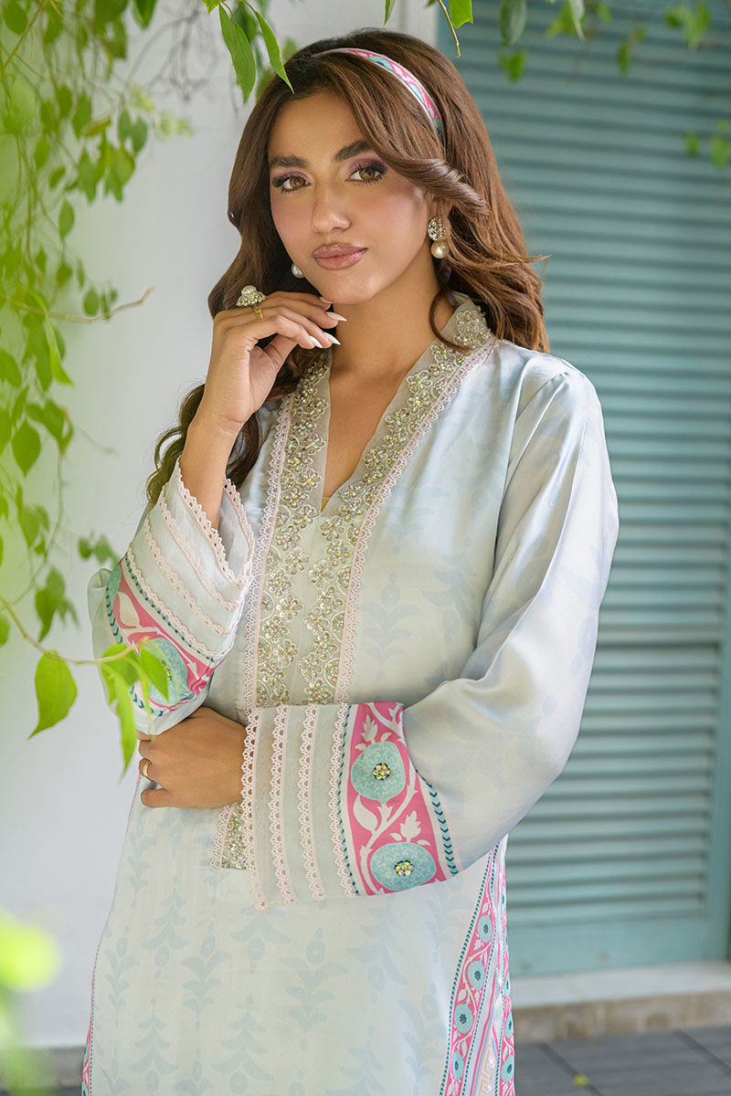 Fatima Khan | Eid Digital Silk Prints | Mod Sky -  Fatima Khan Ladies Clothes - Original Designer Dress - House of Maryam