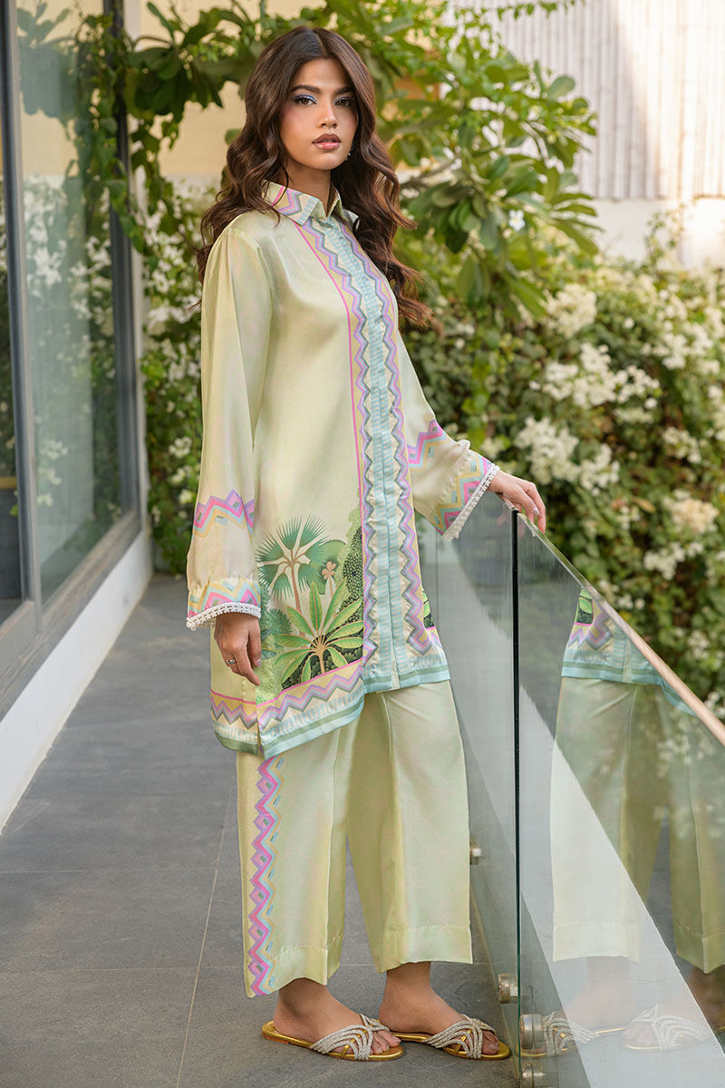 Fatima Khan | Eid Digital Silk Prints |   Pastel Orchid -  Fatima Khan Ladies Clothes - Original Designer Dress - House of Maryam