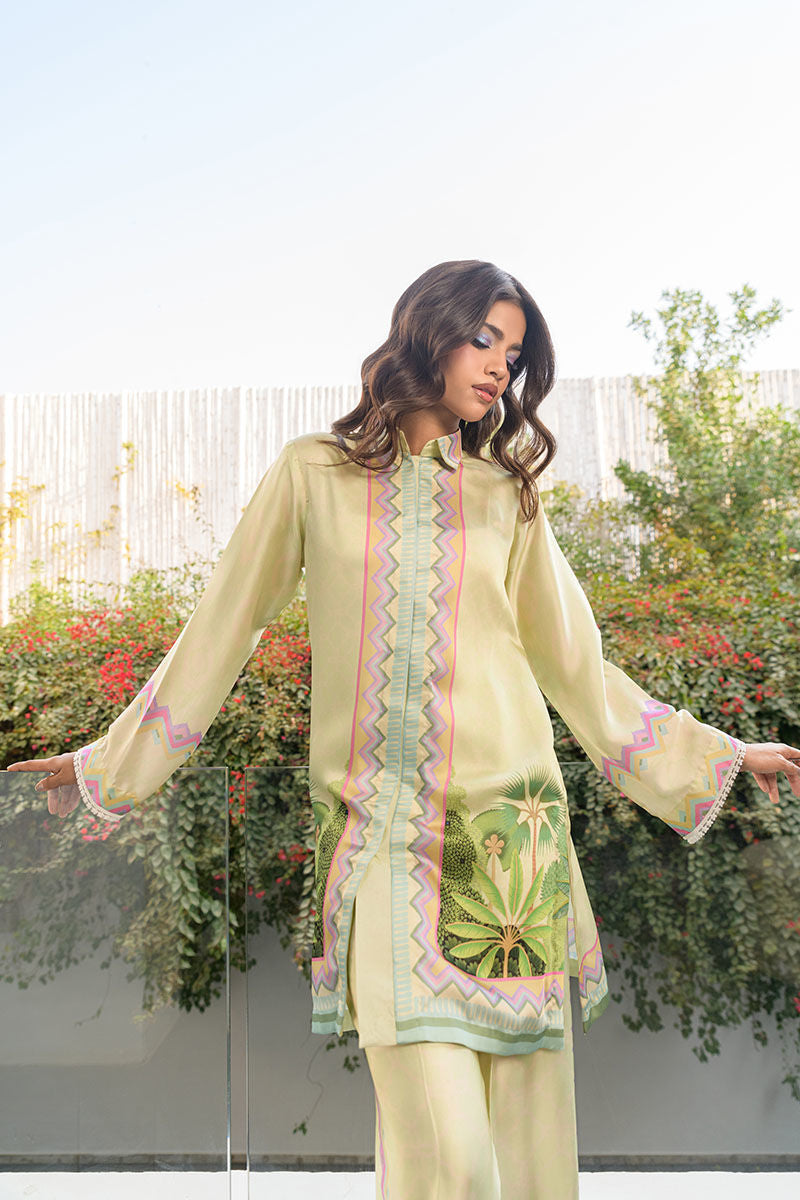 Fatima Khan | Eid Digital Silk Prints |   Pastel Orchid -  Fatima Khan Ladies Clothes - Original Designer Dress - House of Maryam