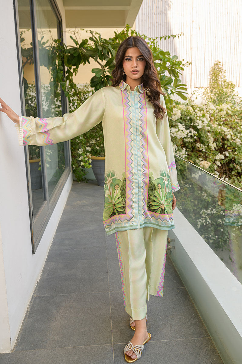 Fatima Khan | Eid Digital Silk Prints |   Pastel Orchid -  Fatima Khan Ladies Clothes - Original Designer Dress - House of Maryam