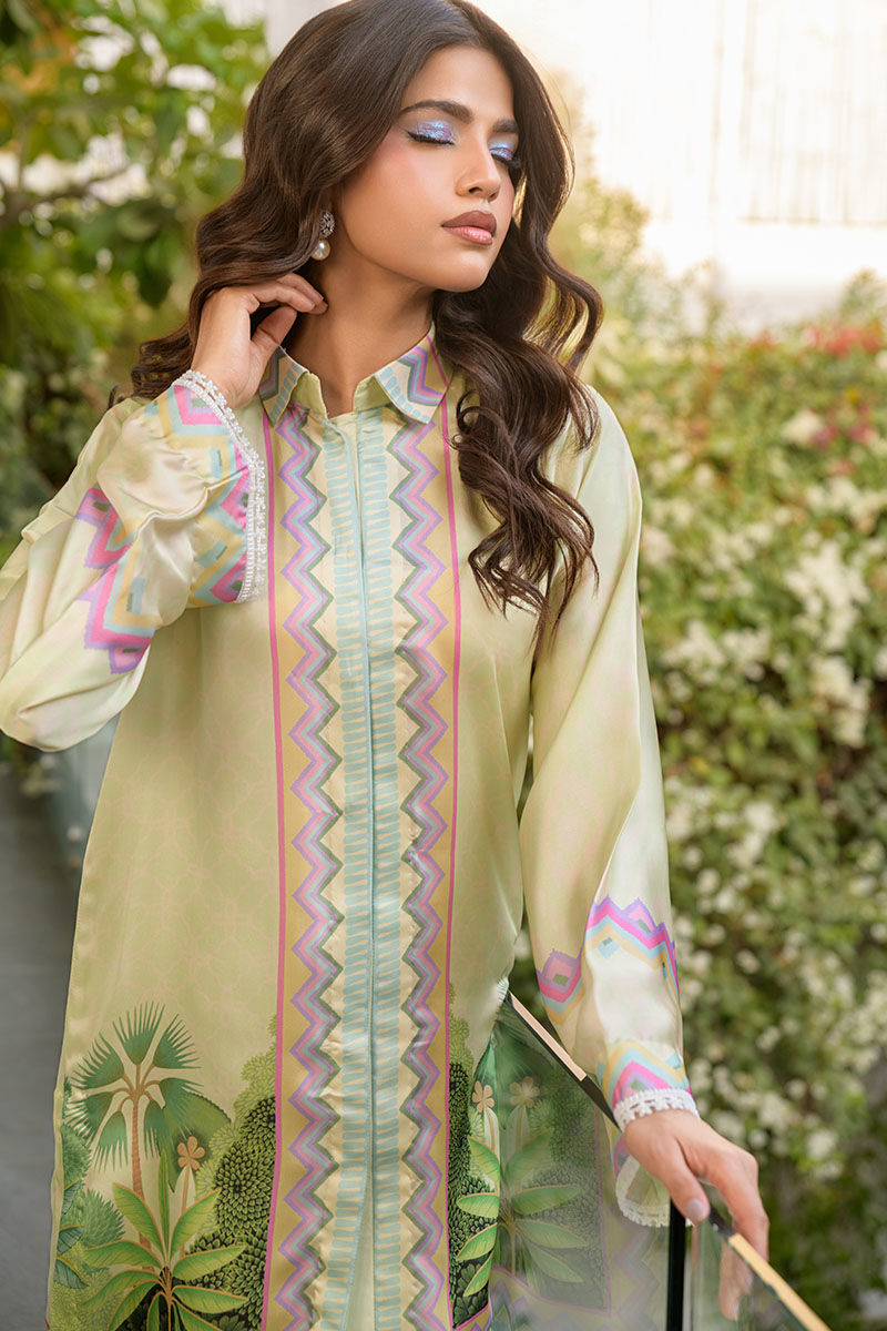 Fatima Khan | Eid Digital Silk Prints |   Pastel Orchid -  Fatima Khan Ladies Clothes - Original Designer Dress - House of Maryam