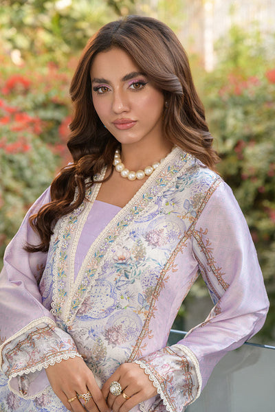 Fatima Khan | Eid Digital Silk Prints |   Aqua Coral -  Fatima Khan Ladies Clothes - Original Designer Dress - House of Maryam