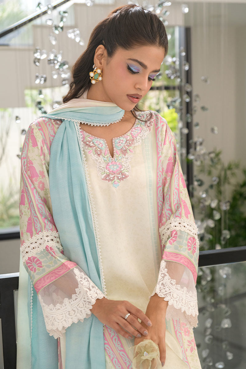 Fatima Khan | Eid Digital Silk Prints |   Sage Orchid -  Fatima Khan Ladies Clothes - Original Designer Dress - House of Maryam