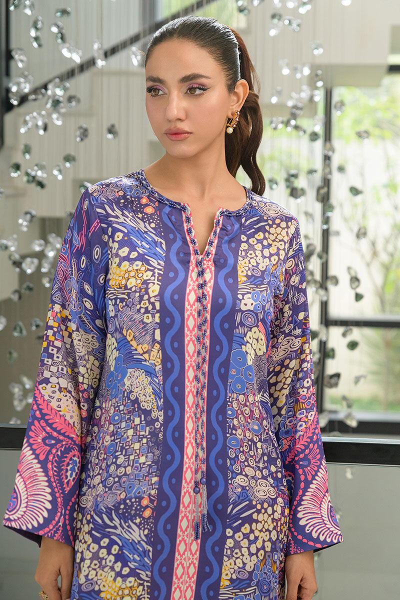 Fatima Khan | Eid Digital Silk Prints | Amethyst -  Fatima Khan Ladies Clothes - Original Designer Dress - House of Maryam