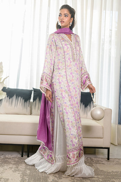 Fatima Khan | Eid Digital Silk Prints | Lavender Ivory -  Fatima Khan Ladies Clothes - Original Designer Dress - House of Maryam