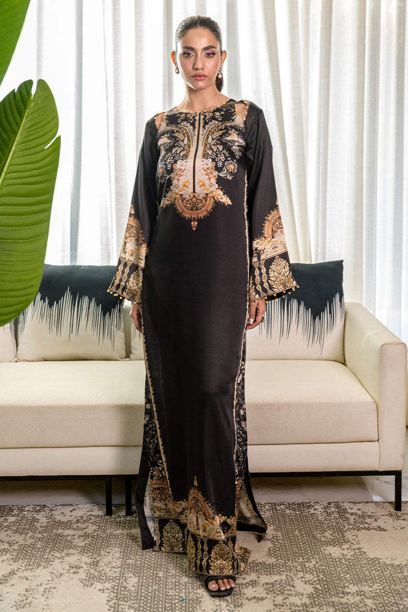 Fatima Khan | Eid Digital Silk Prints |   Black Opal -  Fatima Khan Ladies Clothes - Original Designer Dress - House of Maryam